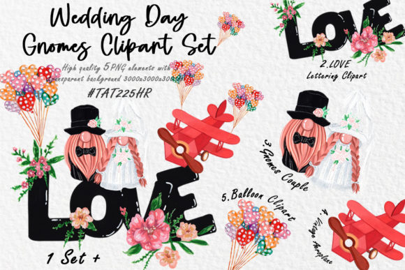 Adorable Gnomes Wedding Clipart Set for Creative Projects