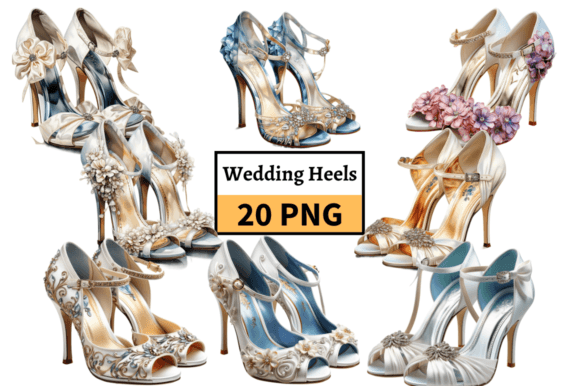 Beautiful Wedding Heels Clipart: 20 Designs for Your Projects