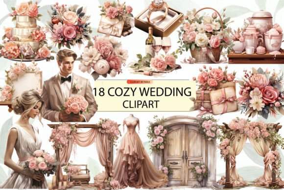 Bring Warmth to Your Designs with Cozy Wedding Clipart