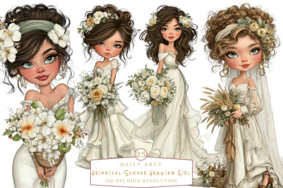 Capture the Magic: Summer Wedding Clipart for Creative Projects