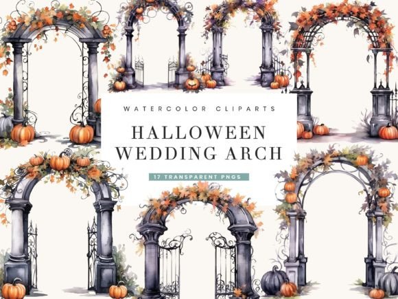 Designing a Spooky-Chic Celebration with Halloween Wedding Arch Clipart