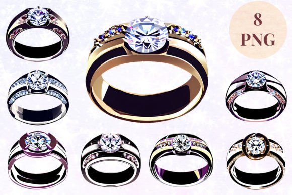 Elegant Wedding Ring Clipart for Modern Designers
