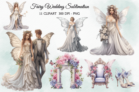 Enchanting Fairy Wedding Clipart for Sublimation Magic