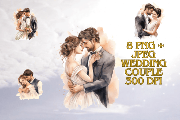 Enchanting Wedding Couple Clipart for Creative Projects
