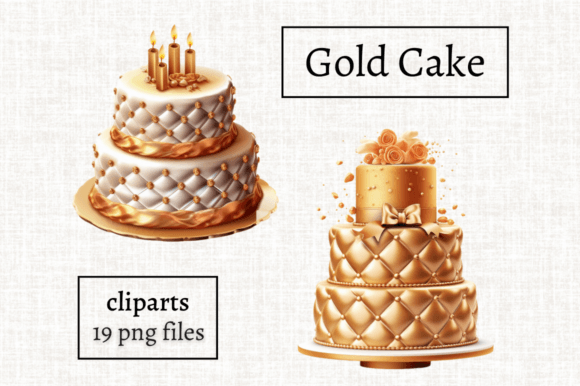 Golden Opulence: Leveraging Luxury Cake Clipart for Designs