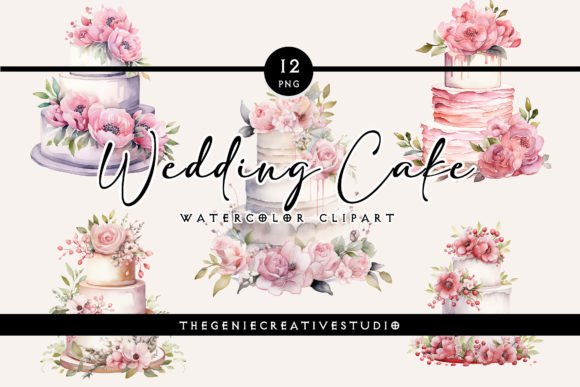 Sweeten Your Designs with Watercolor Wedding Cake PNG Clipart