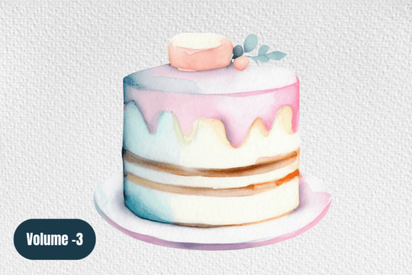Watercolor Cake Clipart: Elevate Wedding Designs