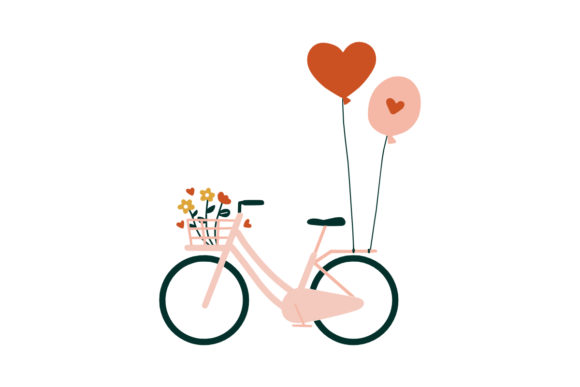 Wedding Bicycles Flowers Bouquet Basket: A Romantic Design Asset