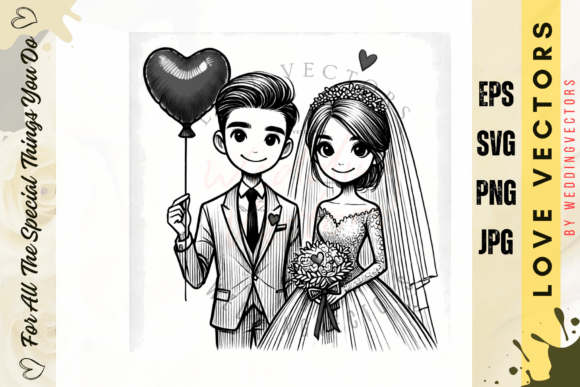 Wedding Couple and Love Vectors - C3689: A Touch of Luxury for Your Designs