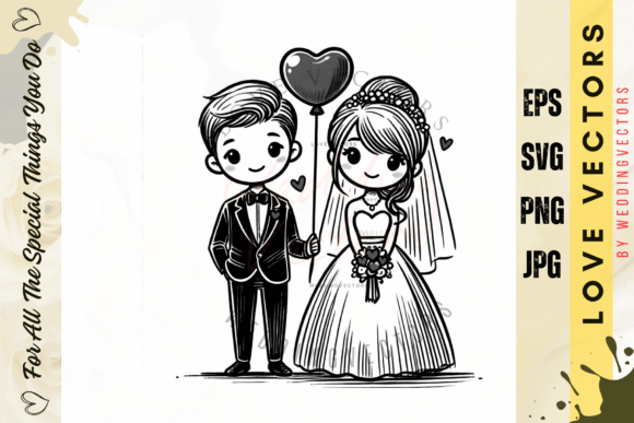Wedding Couple and Love Vectors: The Art of C3691