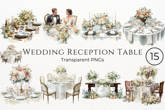 Wedding Reception Table Clipart: A Bundle for Creative Projects