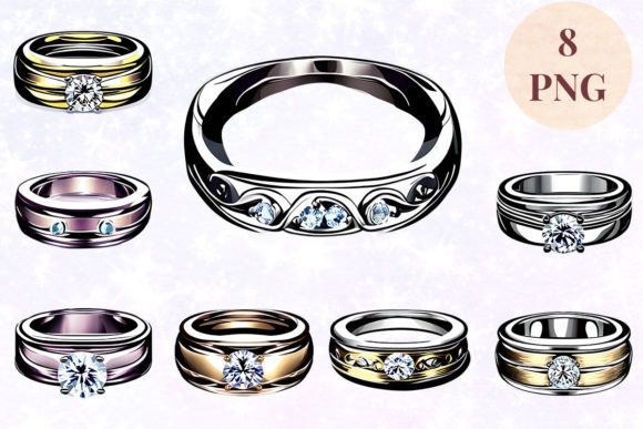 Wedding Ring 46 Clipart PNG: Elegant Designs for Creative Projects