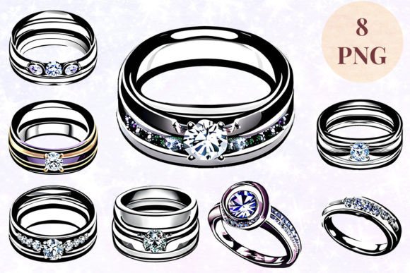 Wedding Ring 76 Clipart PNG: Elegant Design Assets for Creative Projects